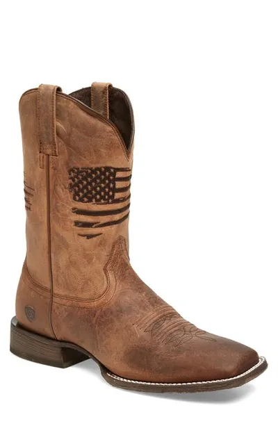 Ariat Circuit Patriot Cowboy Boot In Weathered Tan