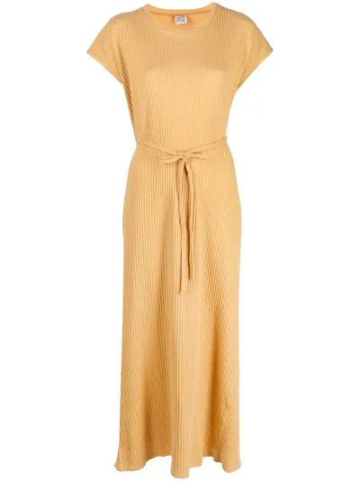 Baserange Shaw Organic Cotton Kaftan Dress In Yellow