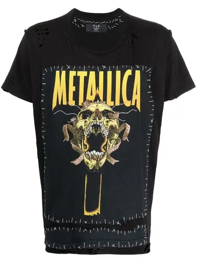 Mjb Marc Jacques Burton Metallica Print T-shirt In Black