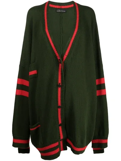 Barbara Bologna Graphic-print Oversized Cardigan In Green