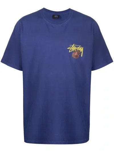 Stussy Graphic-print Cotton T-shirt In Blue