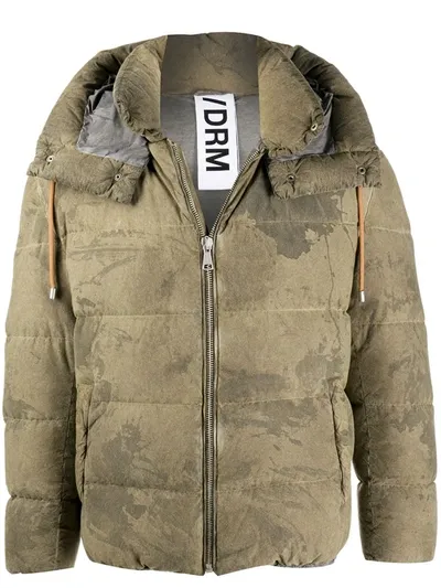 Drome Tie-dye Padded Jacket In Brown