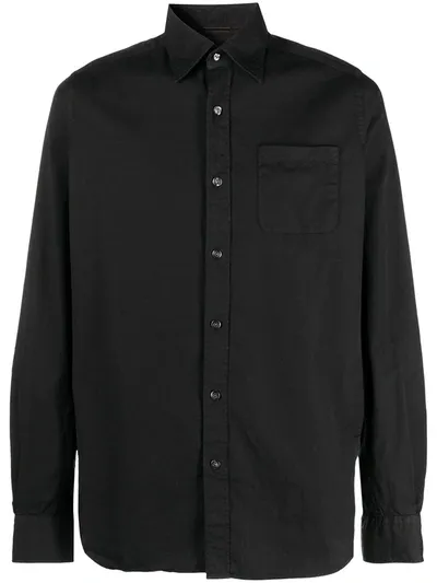 Tintoria Mattei Fitted Button-down Shirt In Black