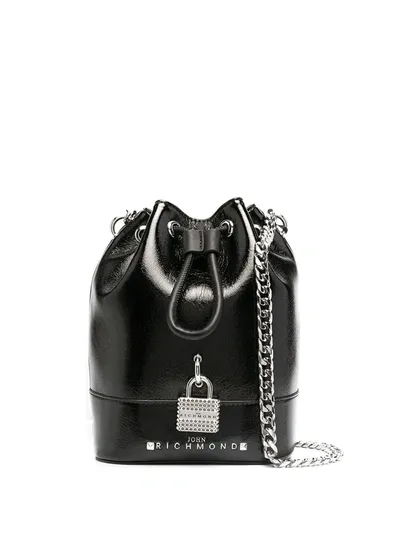 John Richmond Drawstring Bucket Bag In Black