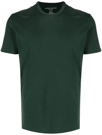 Majestic Crew-neck Cotton T-shirt In Green