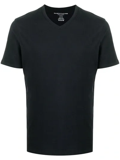 Majestic V-neck T-shirt In Black