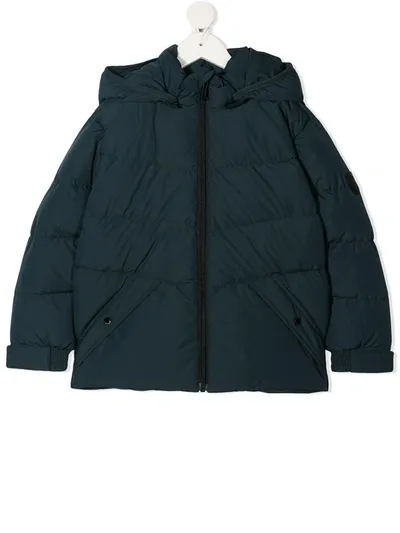 Bonpoint Kids' Hooded Padded Coat In Blue