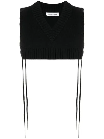 Craig Green Knit Wool Bib In Black