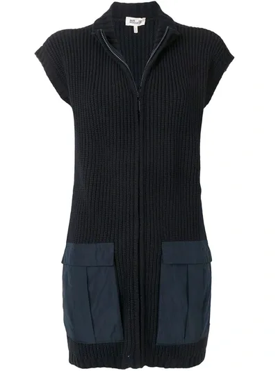 Baum Und Pferdgarten Short-sleeved Knitted Gilet In Blue