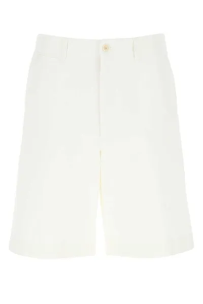 Gucci Cotton Drill Shorts With Patch In White