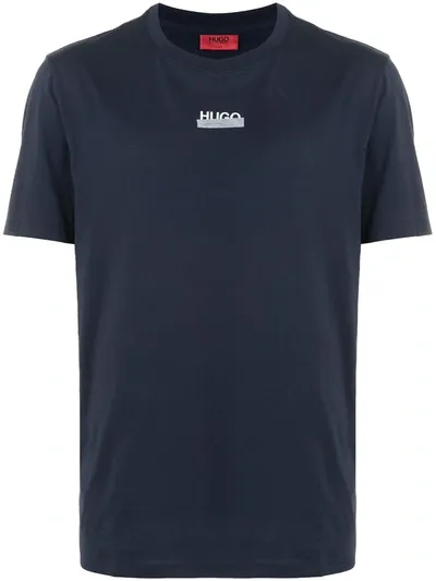 Hugo Logo-print Cotton T-shirt In Blue