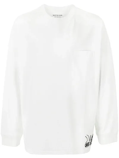 Martine Rose Logo-print Long-sleeve T-shirt In White