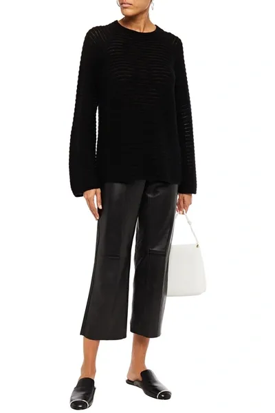 Theory Ribbed Cashmere Sweater In Black