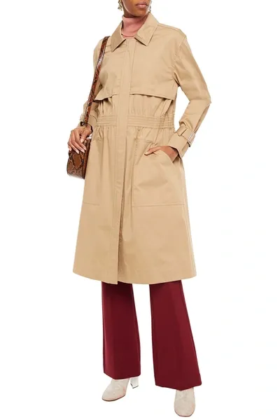 Victoria Beckham Layered Cotton-blend Gabardine Trench Coat In Neutrals