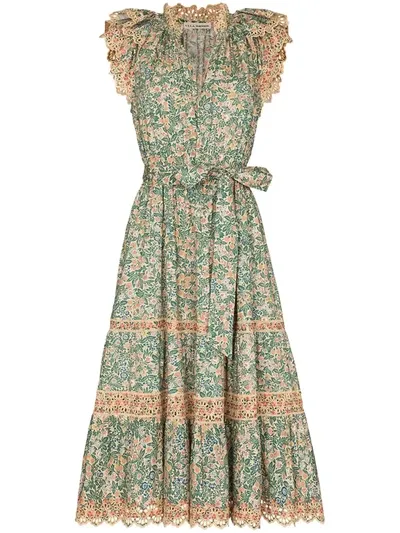 Ulla Johnson Orange Lola Broderie Anglaise Midi Dress