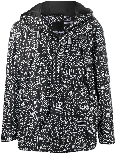 Napapijri Symbol-print Padded Coat In Black