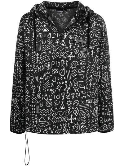 Napapijri Symbol-print Hooded Jacket In Black