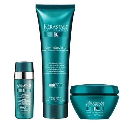 Kerastase Kérastase Resistance Therapiste Shampoo, Masque And Serum Trio In White