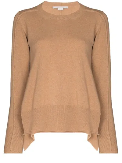 Stella Mccartney Seam Detail Cashmere Sweater In Neutrals