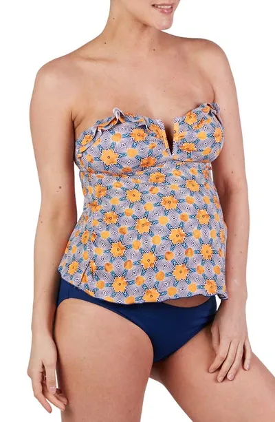 Cache Coeur Wax Tankini Maternity Swimsuit In Multicolor