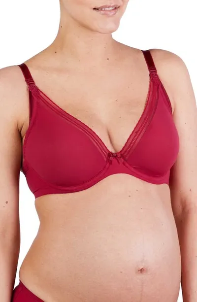 Cache Coeur Maternity Milk Underwire Nursing Bra In Burgundy