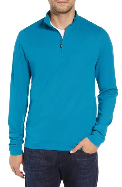 Cutter & Buck Advantage Regular Fit Drytec Mock Neck Pullover In Blue