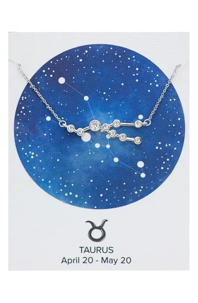 Sterling Forever Women's When Stars Align Taurus Constellation Necklace In Silver-tone