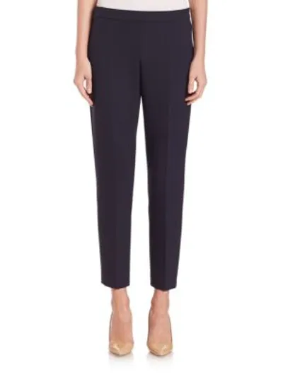 Hugo Boss Tiluna Side Zip Ponte Ankle Pants In Navy