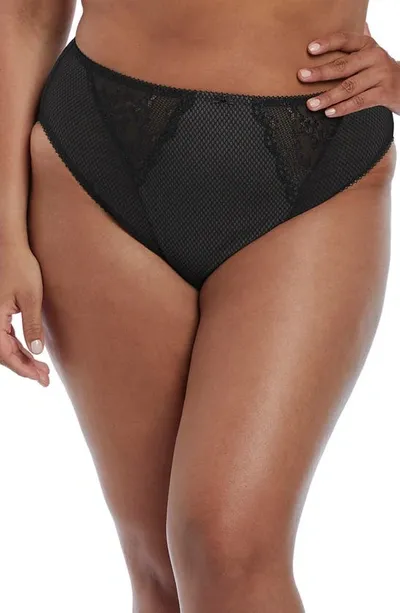 Elomi Plus Size Charley High Leg Brief Panty El4386 In Black