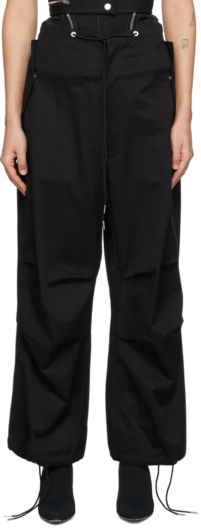 Dion Lee Cotton Twill Parachute Cargo Pants In Black