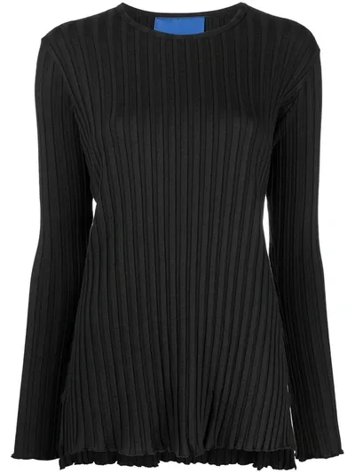 Simon Miller Ribbed Long-sleeved T-shirt In Black