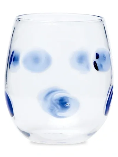 Vietri Drop Blue Stemless Wine Glass