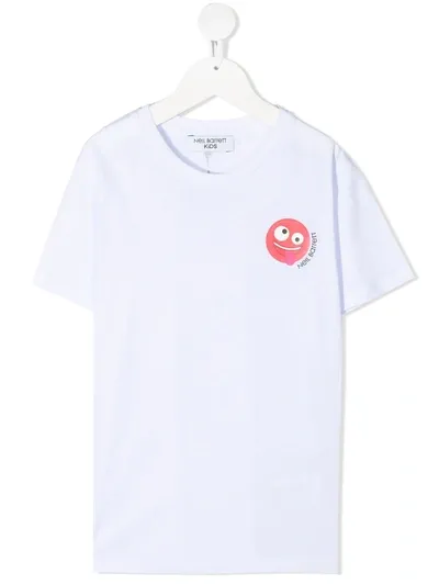 Neil Barrett Teen Smiley-print T-shirt In White