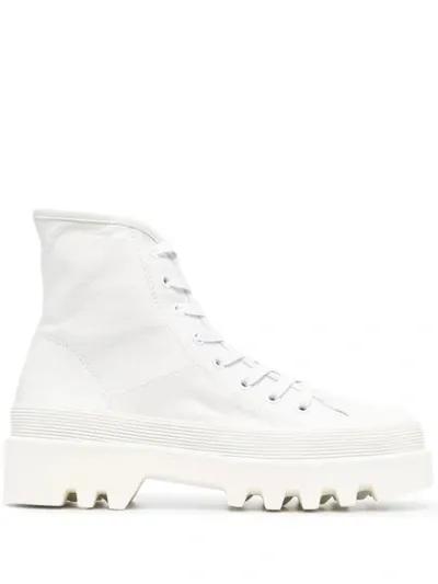 Proenza Schouler Lug Sole Combat Boots In White