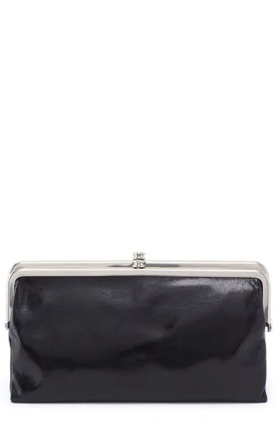 Hobo Lauren Leather Double Frame Clutch In Black