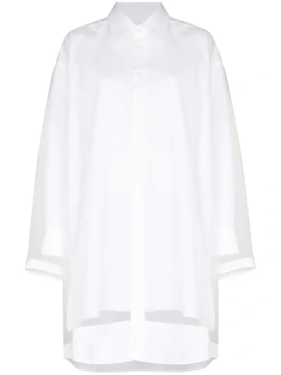 Maison Margiela White Oversized Cotton Shirt Dress