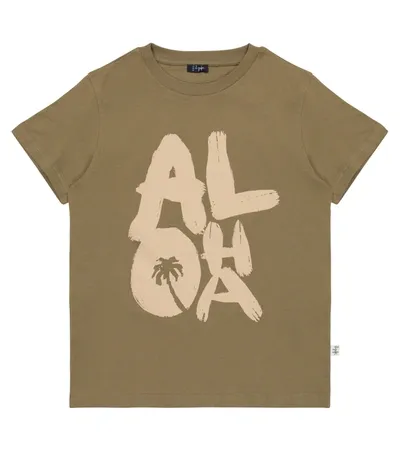 Il Gufo Kids' Aloha Crew-neck T-shirt In Green