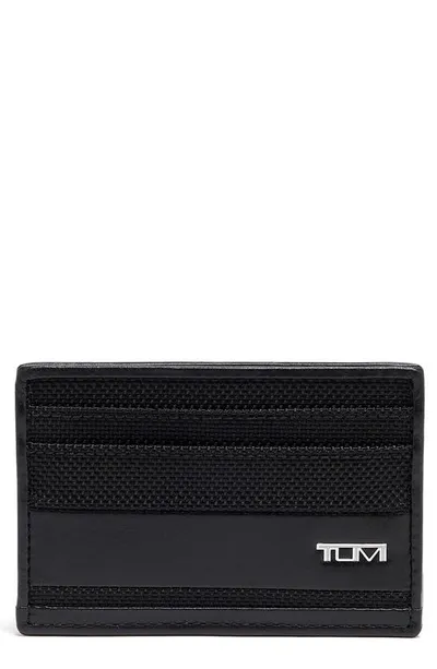 Tumi Slim Leather Card Case In Black