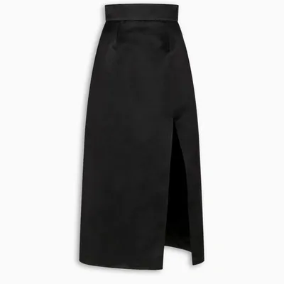 Miu Miu Silk Pencil Skirt In Black