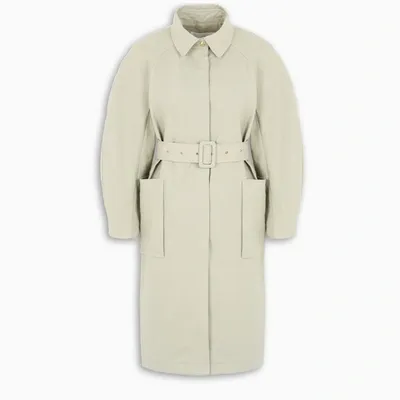 Remain Birger Christensen Elba Belted Textured Cotton-blend Coat In Beige