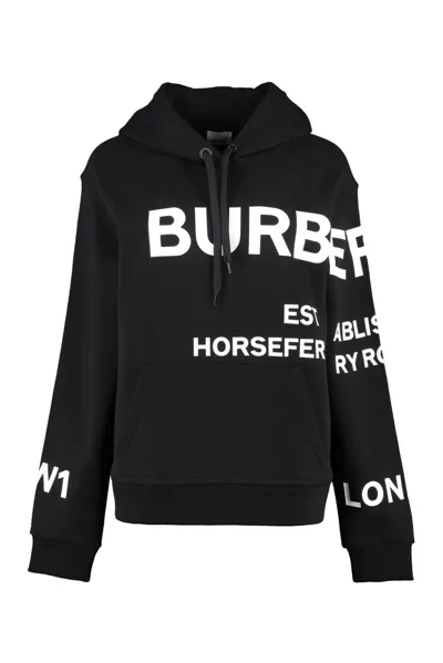 Burberry Horseferry Print Oversized Hoodie In Black