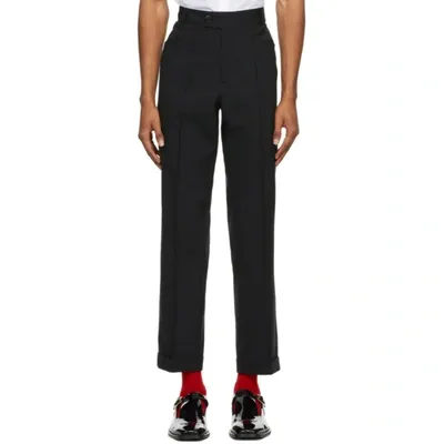 Ernest W Baker Black Virgin Wool Slim-fit Trousers