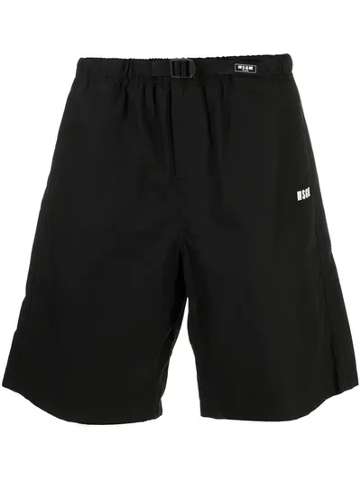 Msgm Logo-print Shorts In Black