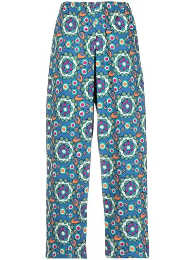 La Doublej Kaleidoscope Carrot Trousers In Kaleidoscope Bluette