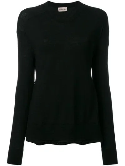 Moncler Round Neck Top In Black