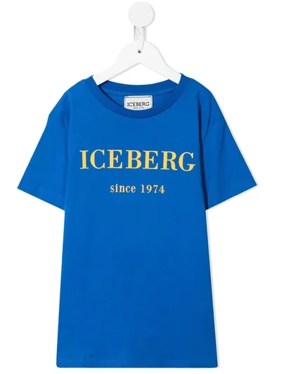 Iceberg Kids' Logo-print Cotton T-shirt In Blue