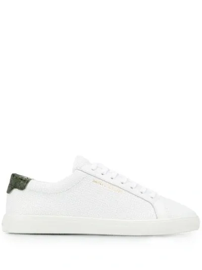 Saint Laurent Women's Andy Perforated Low Top Sneakers In White