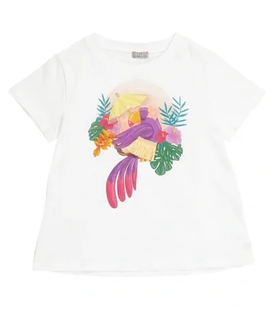 Il Gufo Kids' Print T-shirt In White