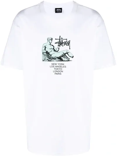 Stussy Graphic-print Cotton T-shirt In White