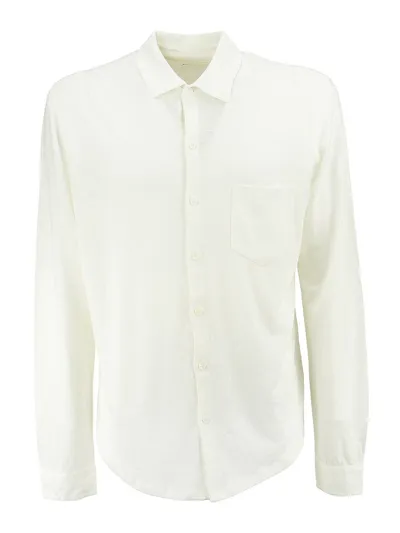 Majestic Deluxe Cotton Long Sleeve Shirt In White